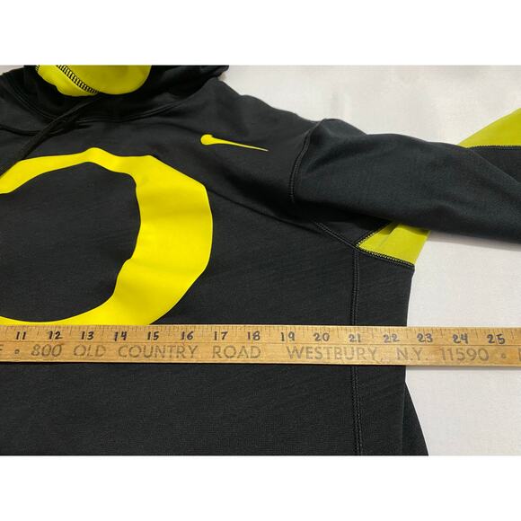 Nike Therma-Fit Oregon Ducks Logo Hoodie Sweatshirt Black Yellow Neon Large - Picture 4 of 12